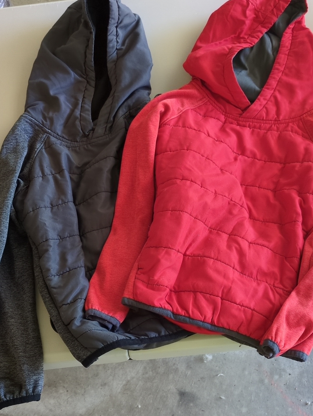 MTA Sport Kids Quilted Hoodies in Red & Gray